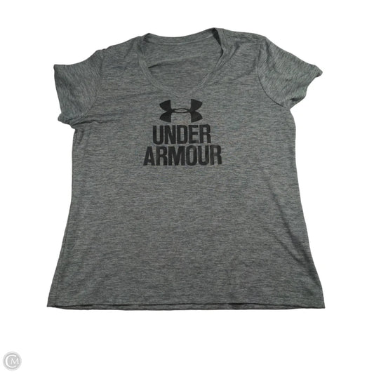 Athletic Top Short Sleeve By Under Armour In Grey, Size: Xl