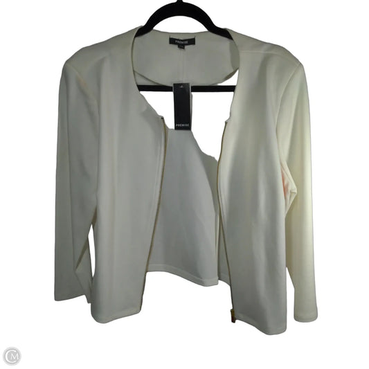 Top Long Sleeve By Premise In White, Size: L