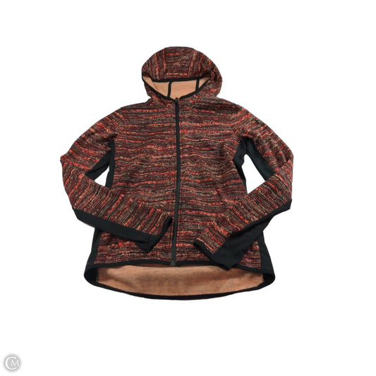 Athletic Jacket By Nike Apparel In Black & Orange, Size: S