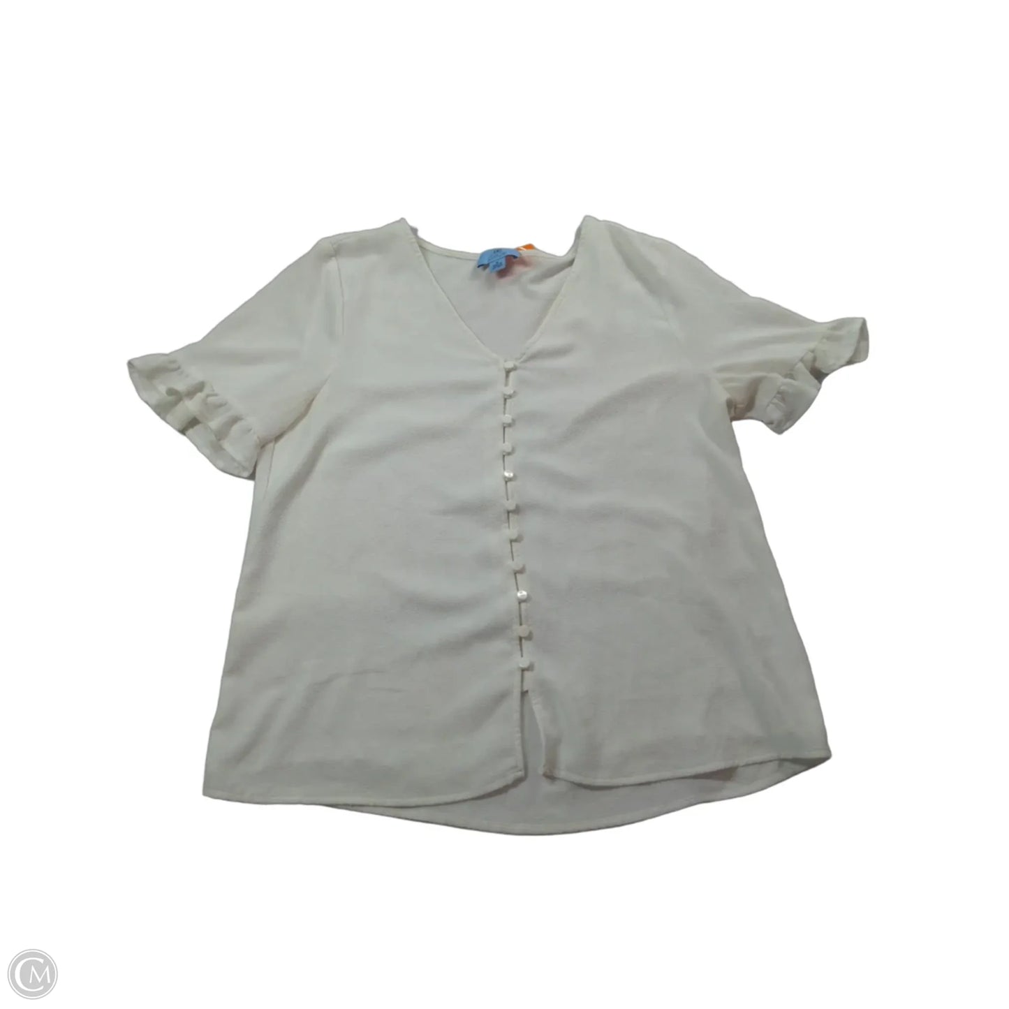 Top Short Sleeve By Cece In White, Size: M