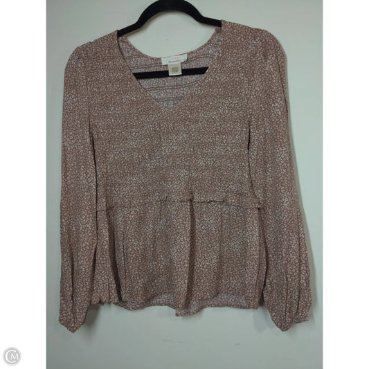 Top Long Sleeve By Urban Romantics In Tan, Size: S