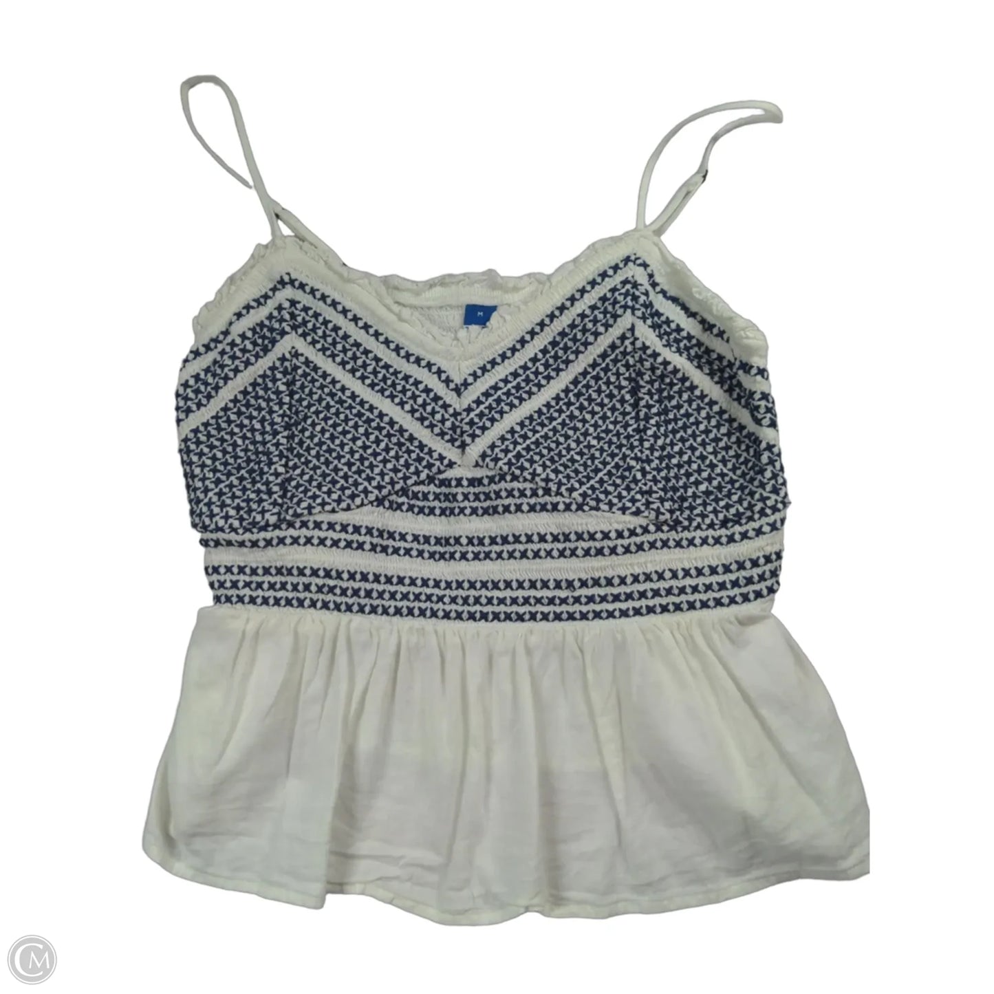 Top Sleeveless By Old Navy In Blue & White, Size: M
