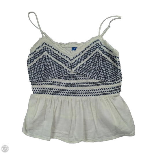 Top Sleeveless By Old Navy In Blue & White, Size: M