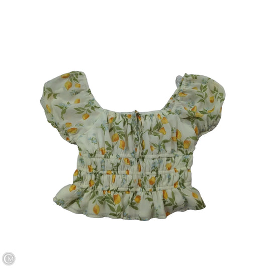 Top Short Sleeve By Japna In Cream & Green, Size: M