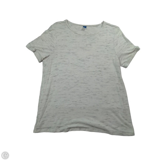 Top Short Sleeve Basic By Old Navy In Grey & White, Size: M