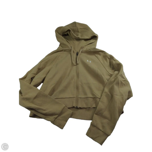 Sweatshirt Hoodie By Under Armour In Tan, Size: S