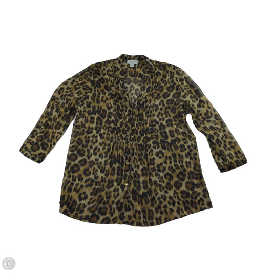 Blouse 3/4 Sleeve By Charter Club In Animal Print, Size: S