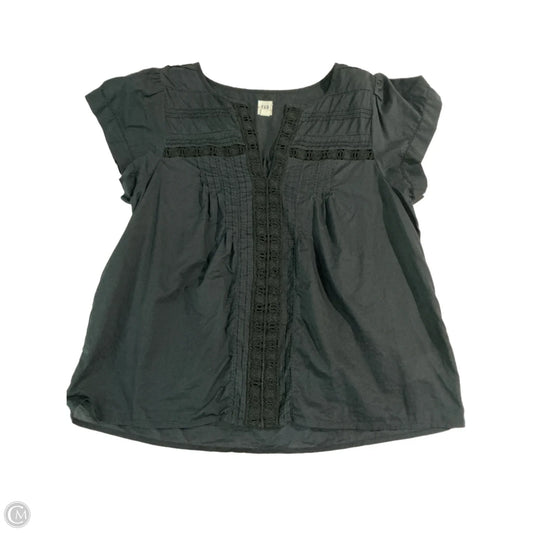 Blouse Short Sleeve By Gap In Black, Size: S