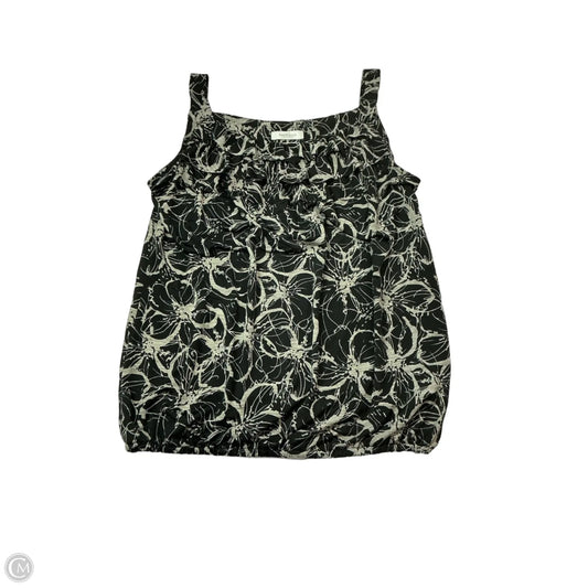 Top Sleeveless By Van Heusen In Black & Grey, Size: L
