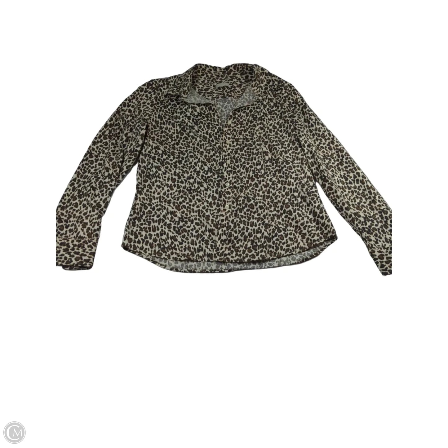 Blouse Long Sleeve By Talbots In Animal Print, Size: 12