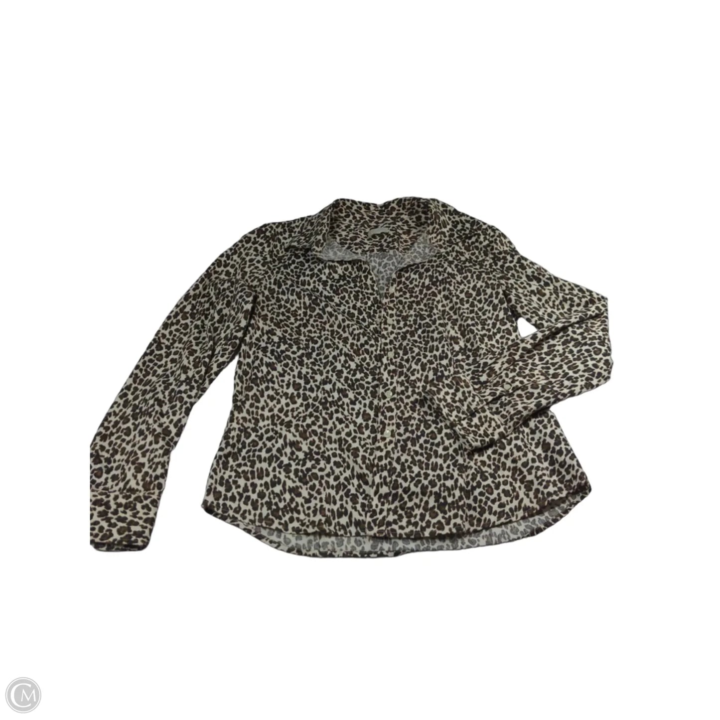 Blouse Long Sleeve By Talbots In Animal Print, Size: 12