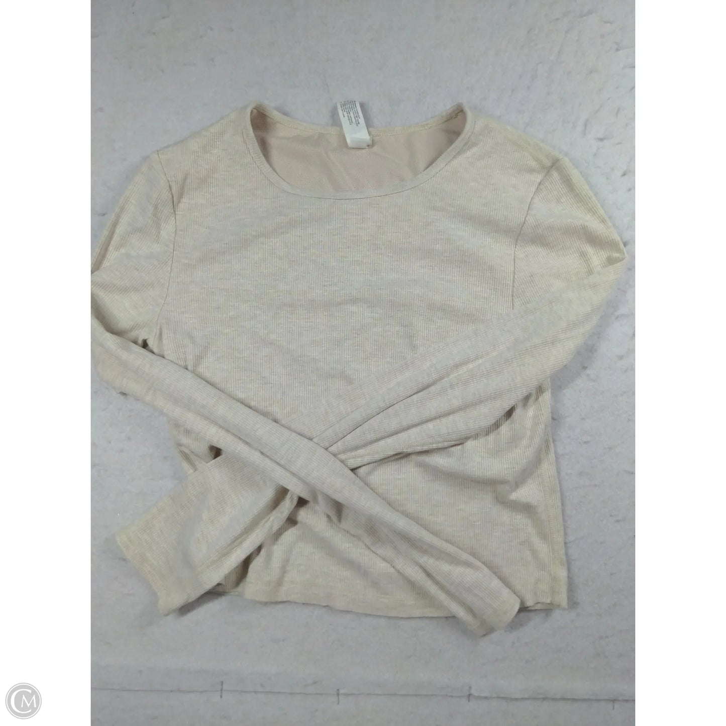 Top Long Sleeve By Yogalicious In Beige, Size: M
