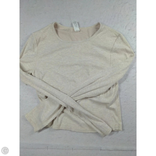 Top Long Sleeve By Yogalicious In Beige, Size: M