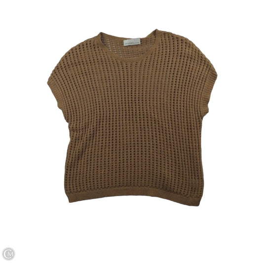 Sweater Short Sleeve By Zenana In Brown, Size: M