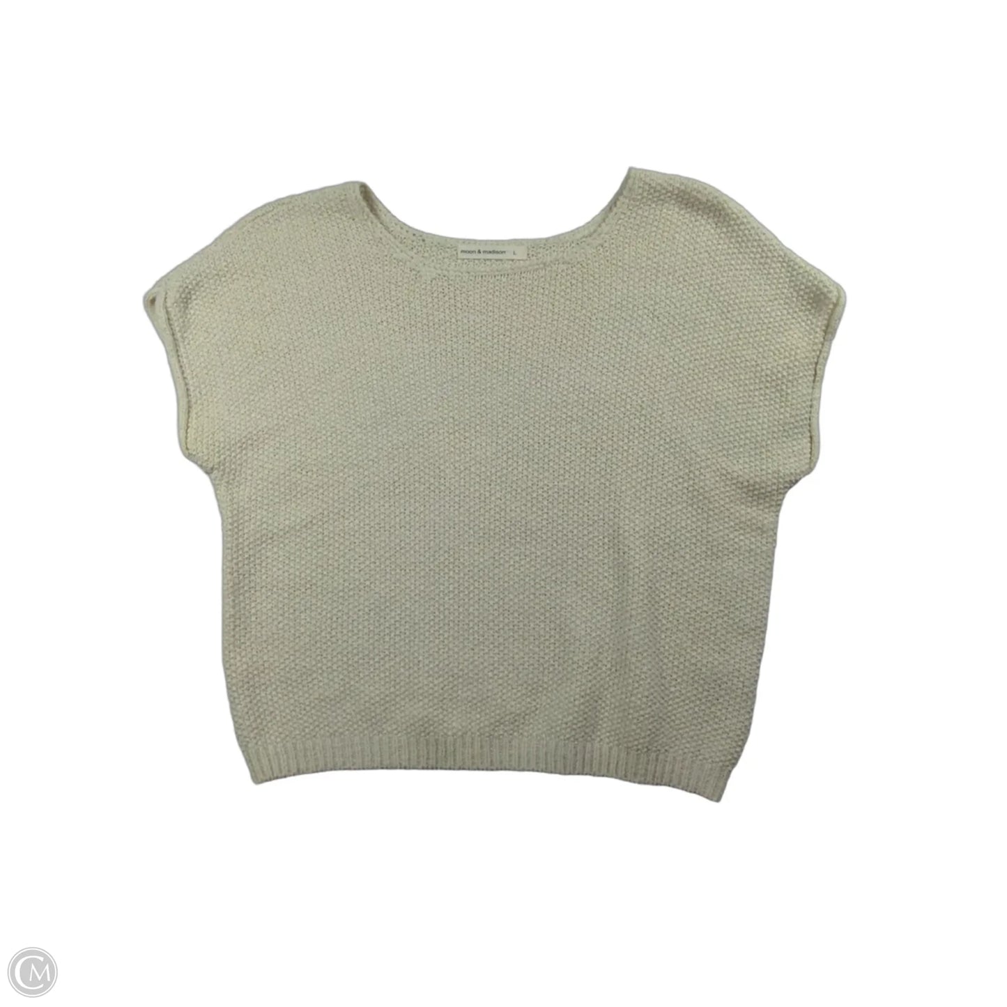 Sweater Short Sleeve By Moon And Madison In Cream, Size: L