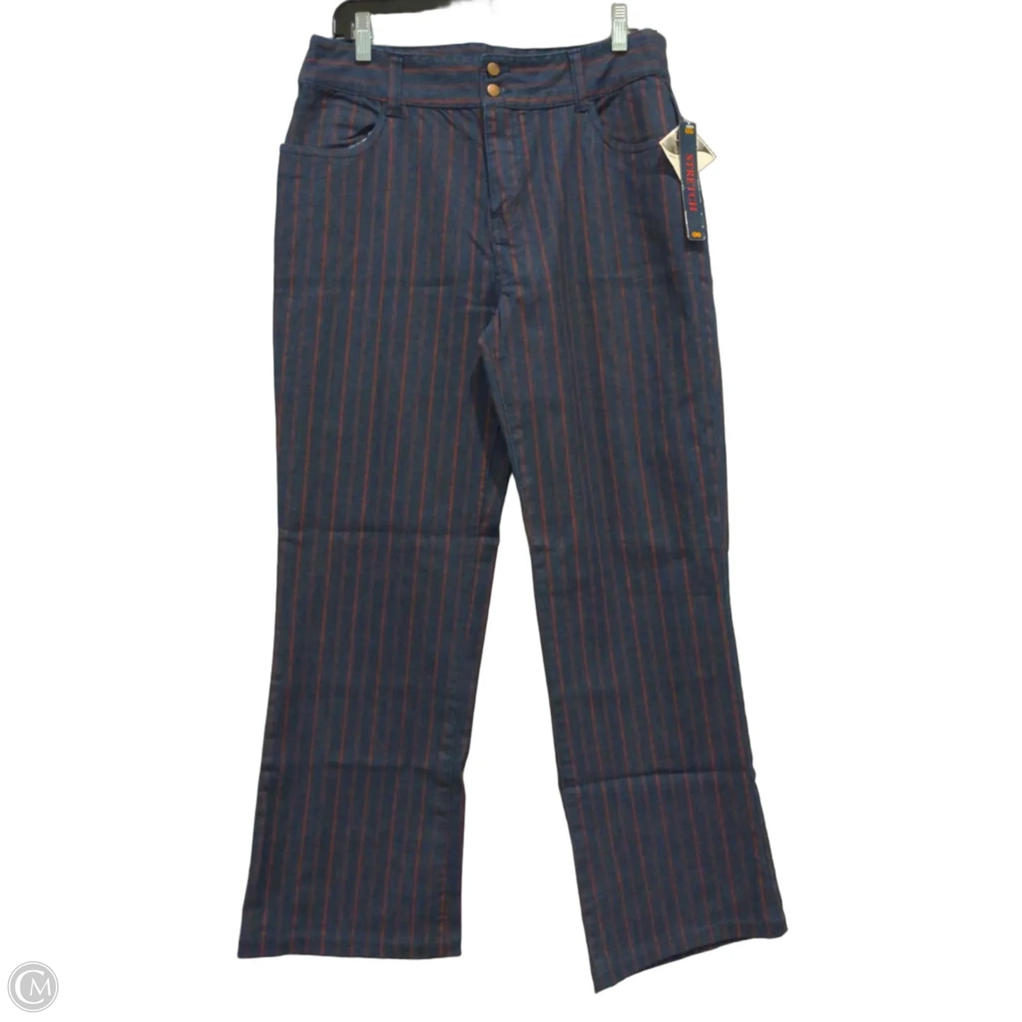 Jeans Wide Leg By Bill Blass In Striped Pattern, Size: 10