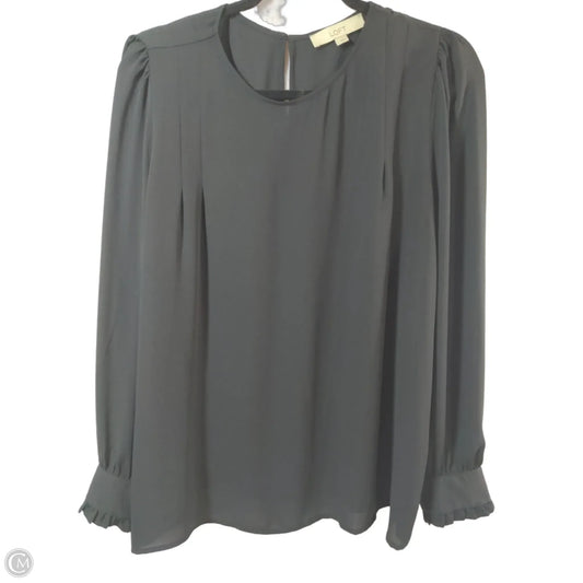 Blouse Long Sleeve By Loft In Black, Size: L