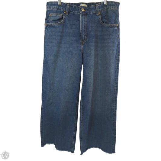 Jeans Wide Leg By H&m In Blue Denim, Size: 14