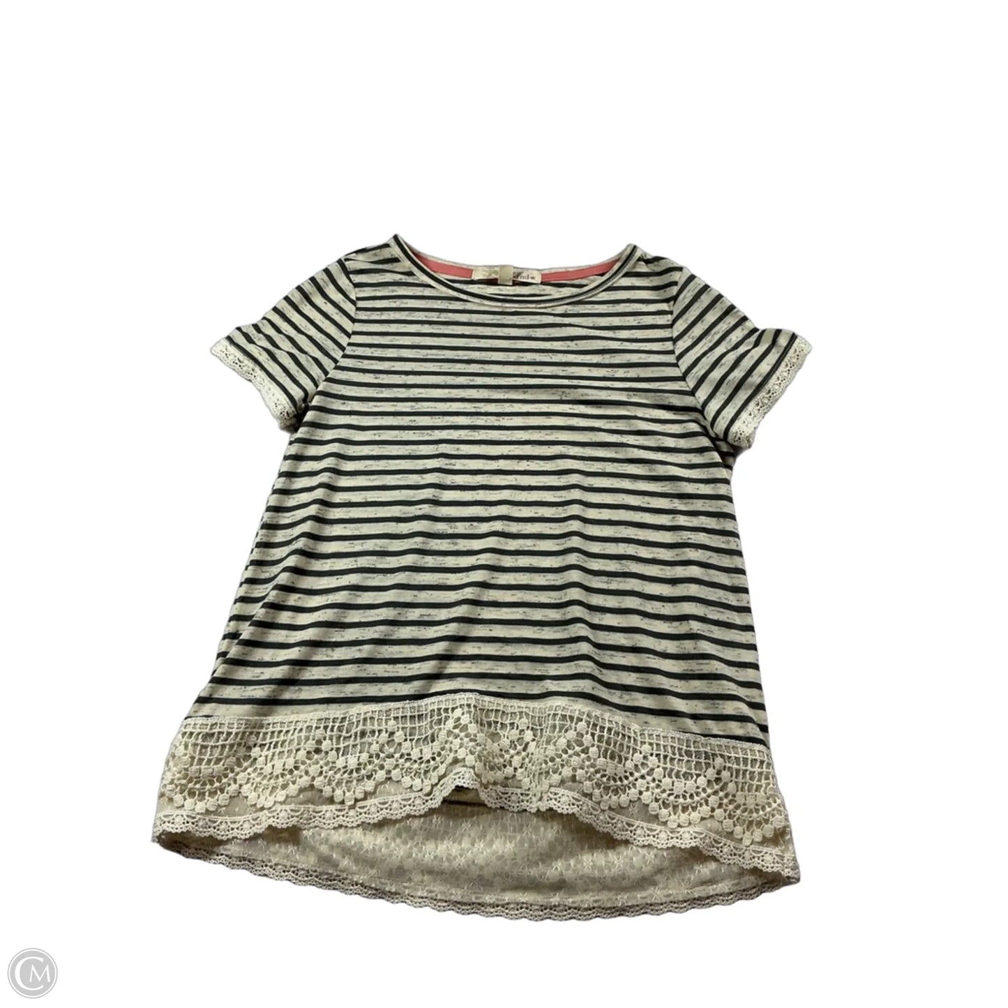 Top Short Sleeve By Rewind In Cream & Grey, Size: Xs
