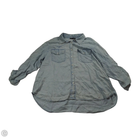 Top Long Sleeve By Jane And Delancey In Blue, Size: 1x