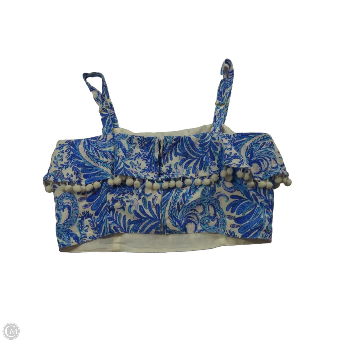 Top Sleeveless By Cma In Blue & White, Size: 2