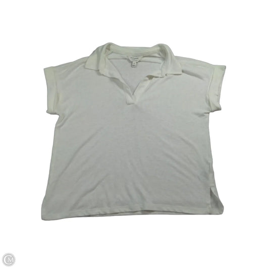 Top Short Sleeve By Banana Republic In White, Size: S