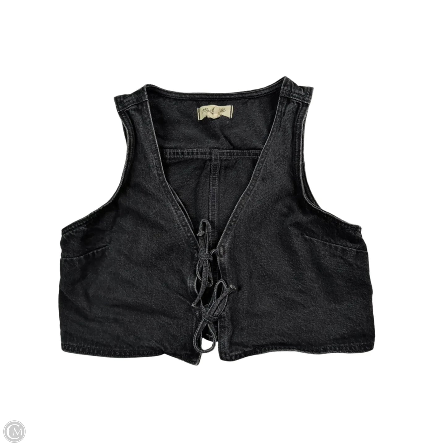 Top Sleeveless By Madewell In Black Denim, Size: 4