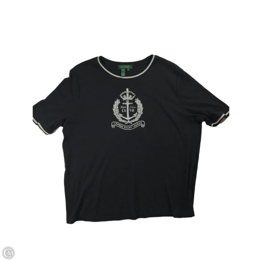 Top Short Sleeve By Ralph Lauren In Black & White, Size: 1x