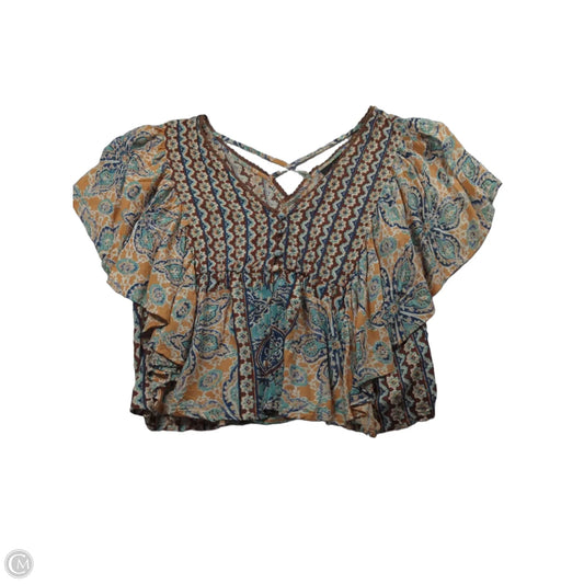 Top Short Sleeve By Angie In Paisley Print, Size: L