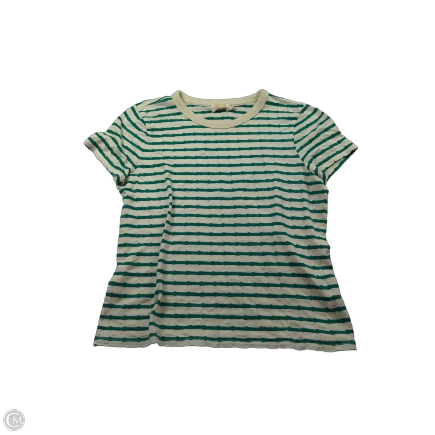 Top Short Sleeve By Nation In Striped Pattern, Size: L