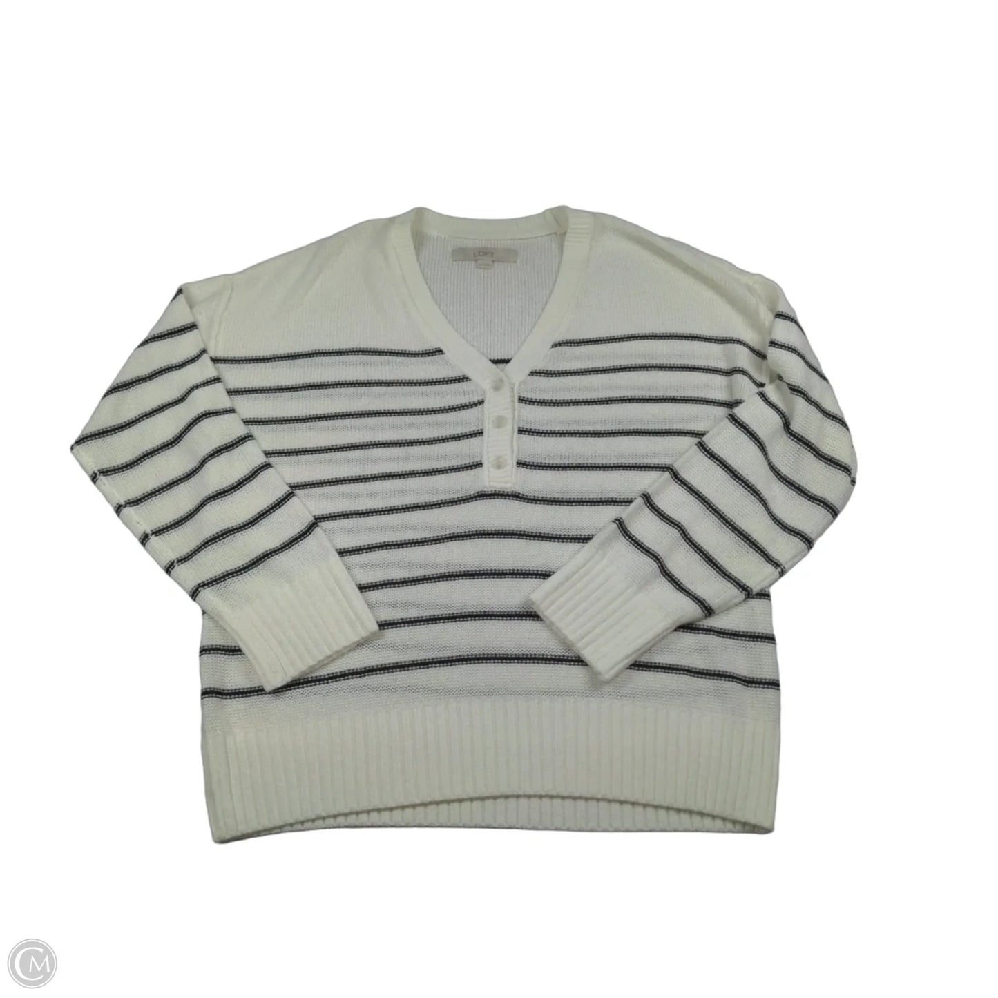 Sweater By Loft In Black & White, Size: M