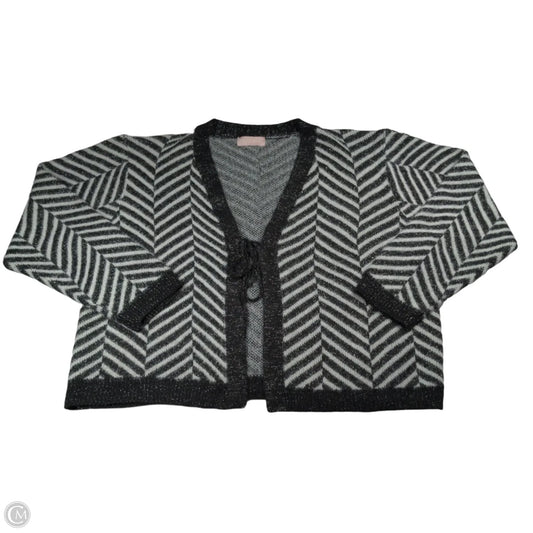 Sweater Cardigan By Clothes Mentor In Black & White, Size: 3x