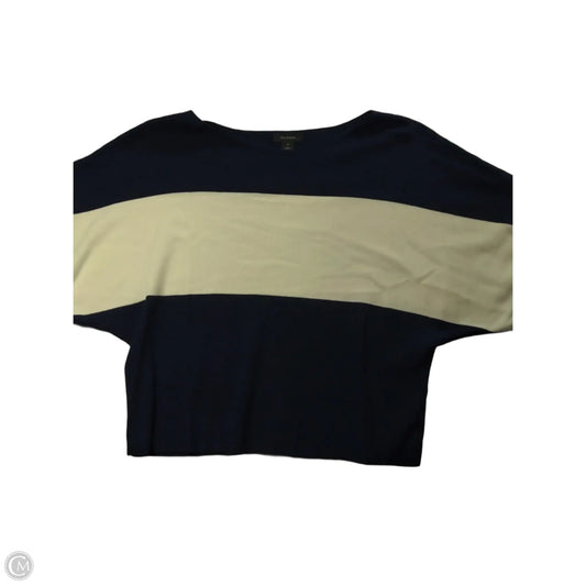 Sweater Short Sleeve By Halogen In Blue & White, Size: Xs