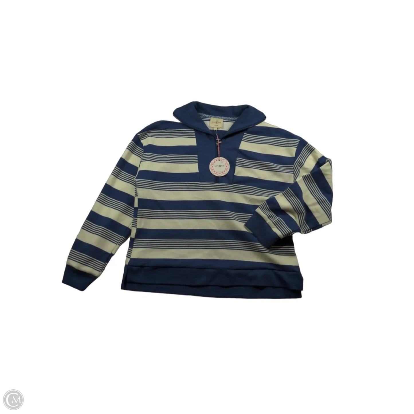 Sweatshirt Collar By Umgee In Blue & White, Size: L