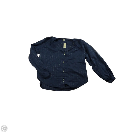 Top Long Sleeve By Gap In Blue & Silver, Size: L