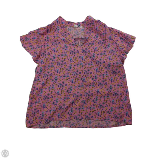 Blouse Short Sleeve By Gap In Floral Print, Size: M
