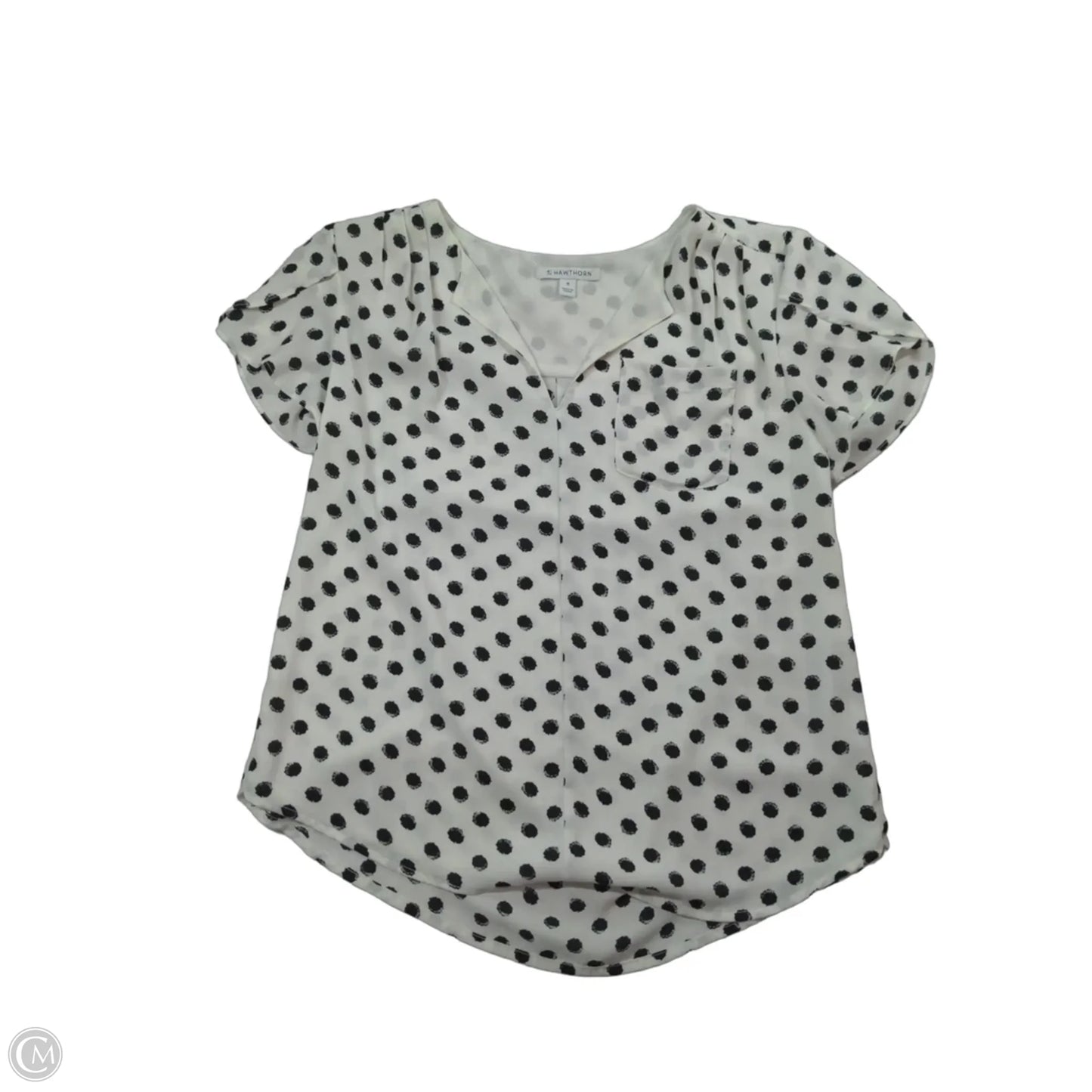 Blouse Short Sleeve By 41 Hawthorn In Polkadot Pattern, Size: M