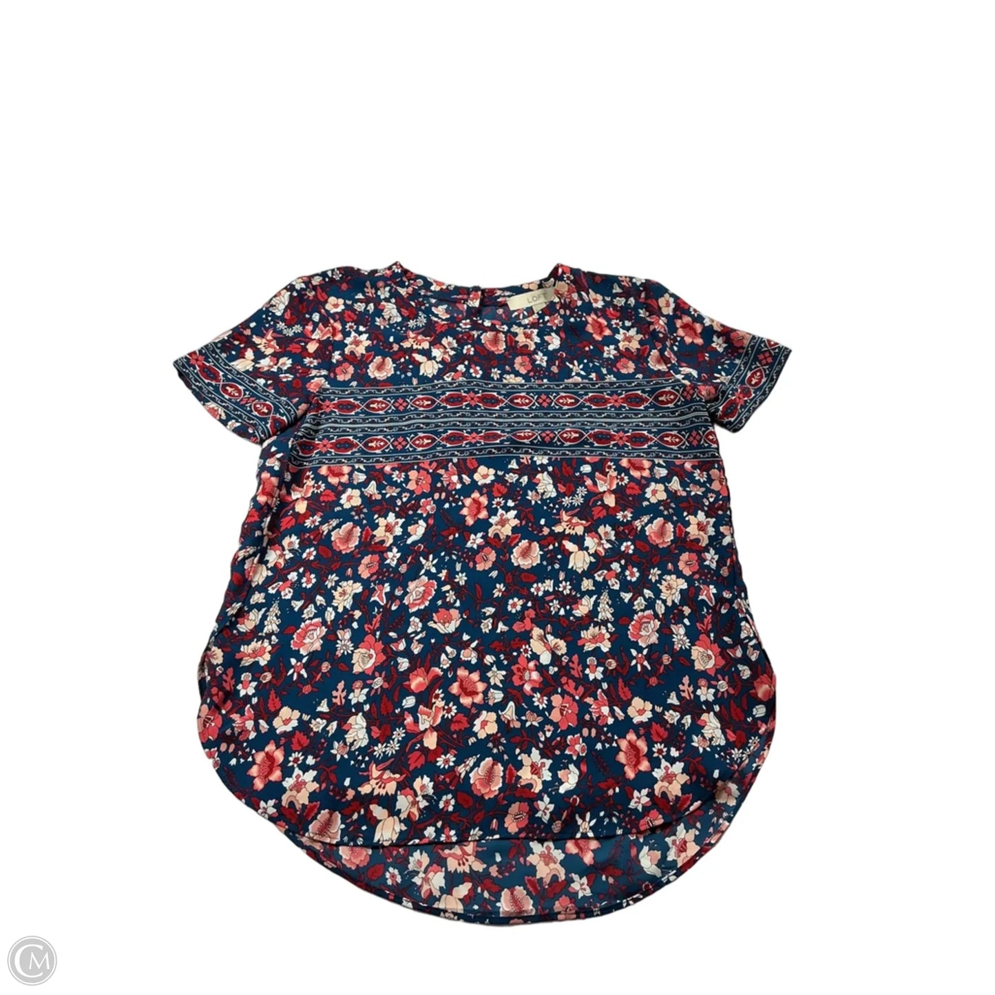 Top Short Sleeve By Loft In Blue & Red, Size: Xs