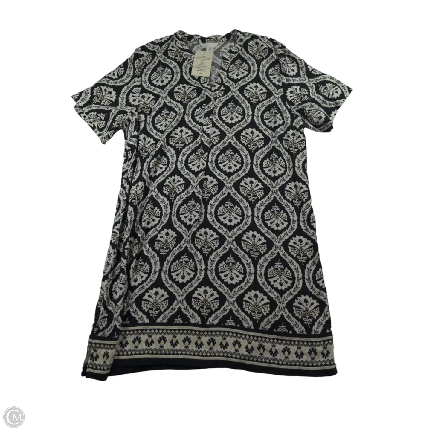 Dress Casual Short By H&m In Black & Cream, Size: M