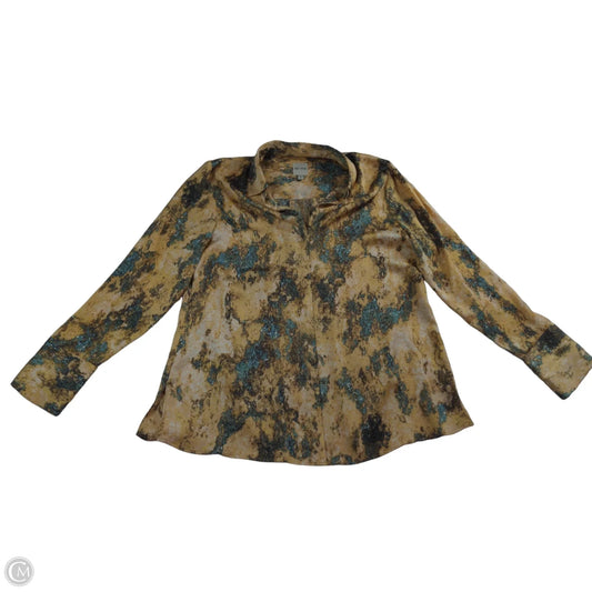 Blouse Long Sleeve By Nic + Zoe In Multi-colored, Size: S