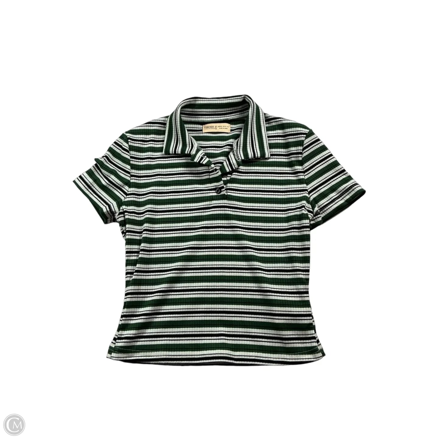 Top Short Sleeve By Forever 21 In Striped Pattern, Size: Xs