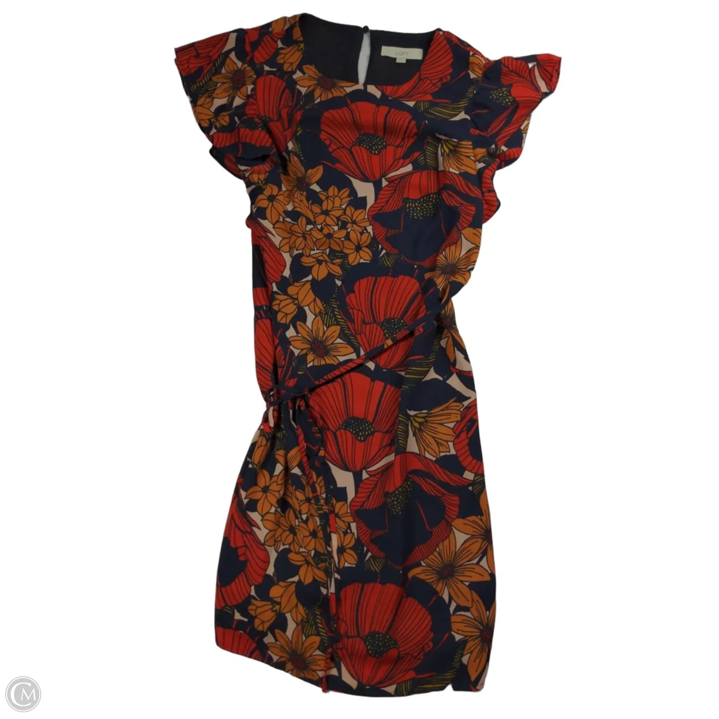 Dress Casual Midi By Loft In Floral Print, Size: Xs