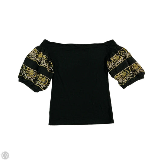 Top Short Sleeve By Free People In Black & Yellow, Size: Xs