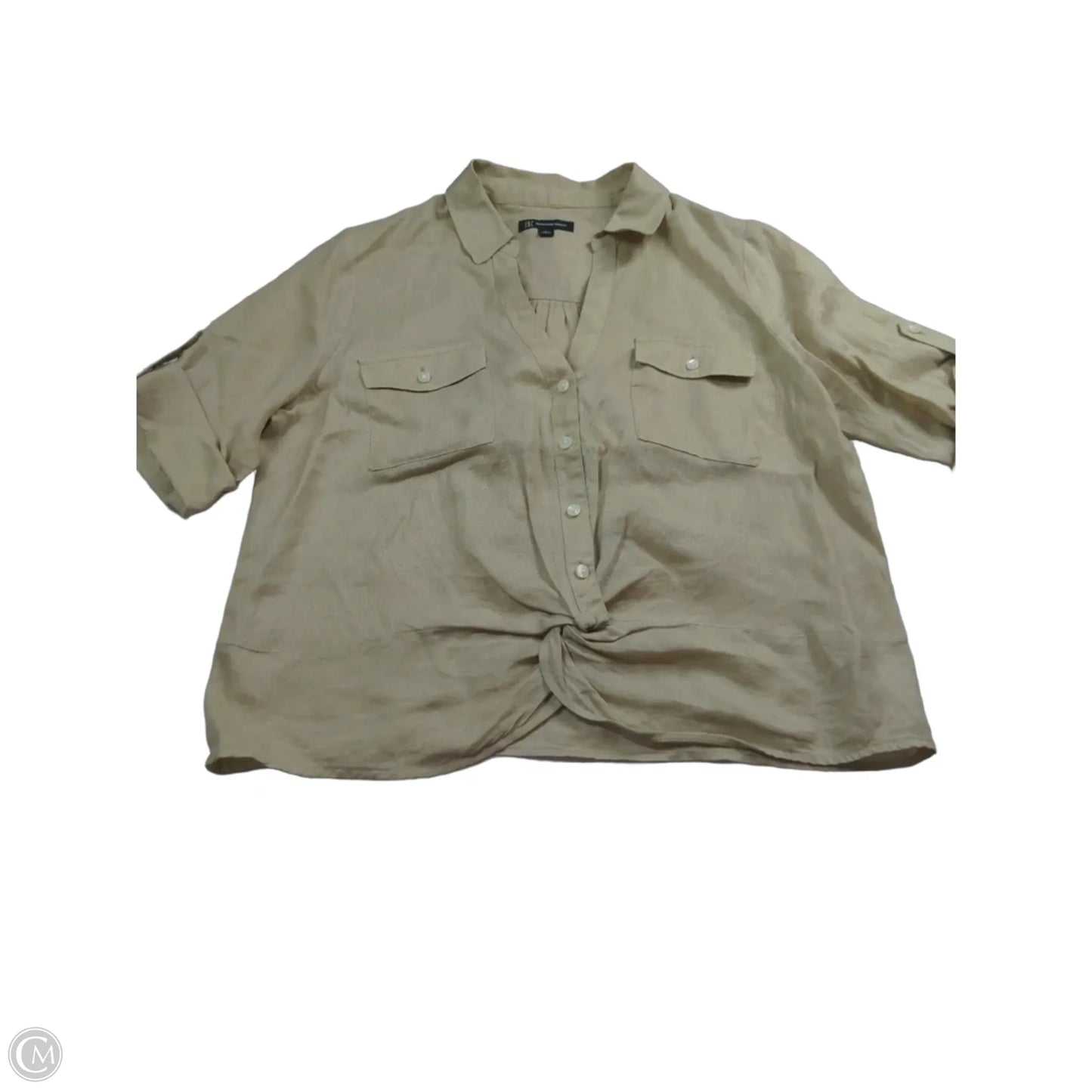 Blouse 3/4 Sleeve By Inc In Beige, Size: L