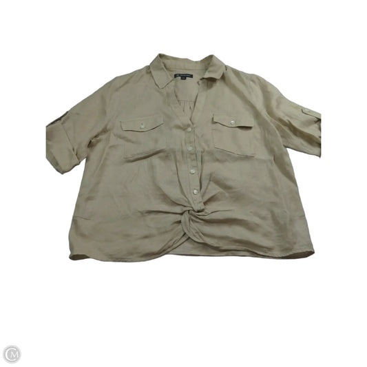 Blouse 3/4 Sleeve By Inc In Beige, Size: L