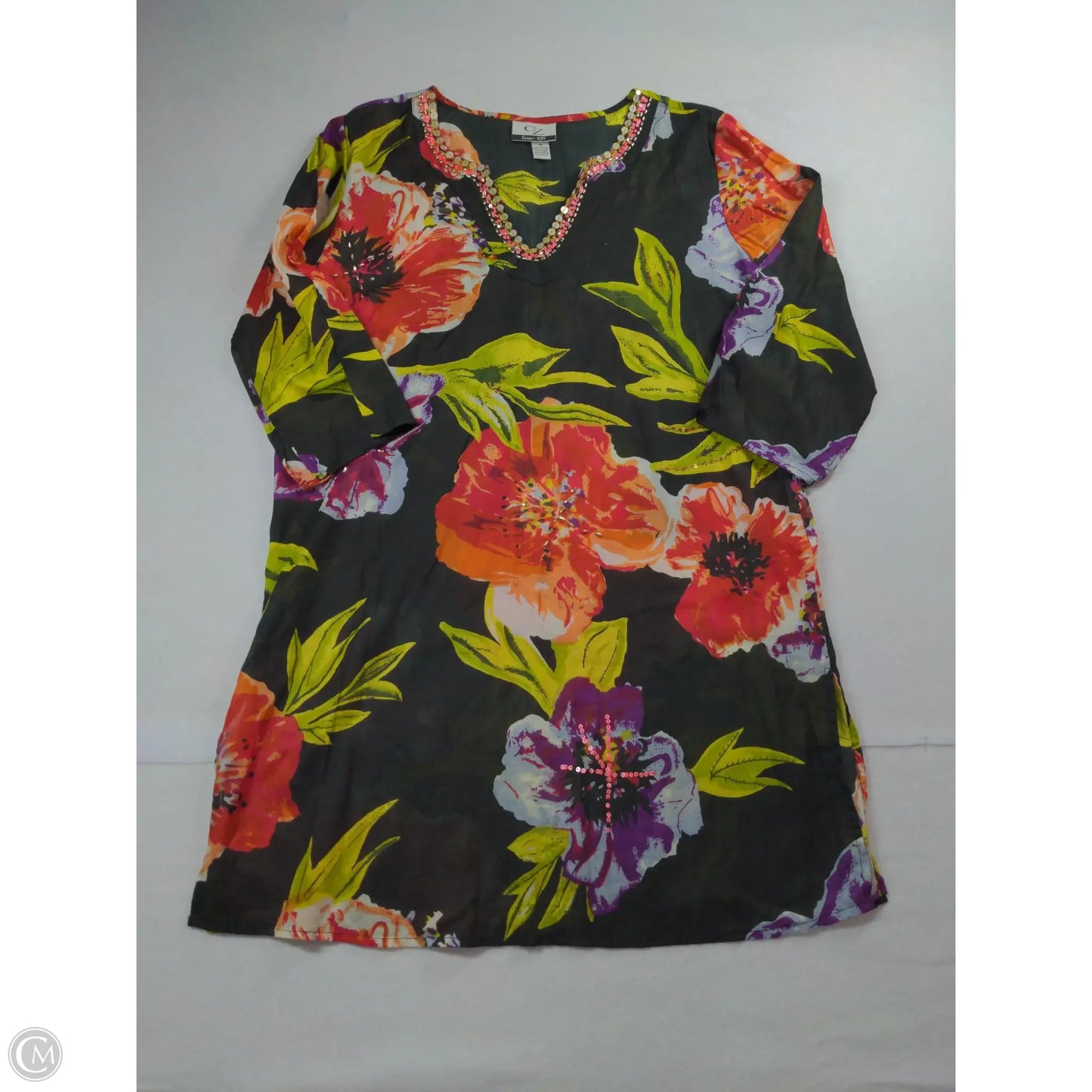 Swimwear Cover-up By Clothes Mentor In Floral Print, Size: M