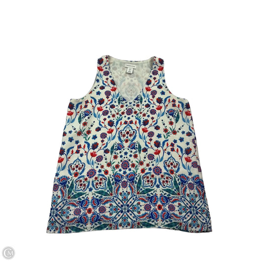 Top Sleeveless By Adrienne Vittadini In Floral Print, Size: S