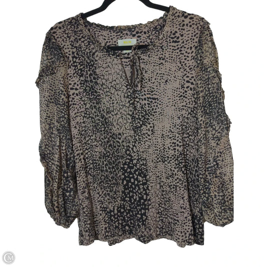 Blouse Long Sleeve By Maeve In Animal Print, Size: M