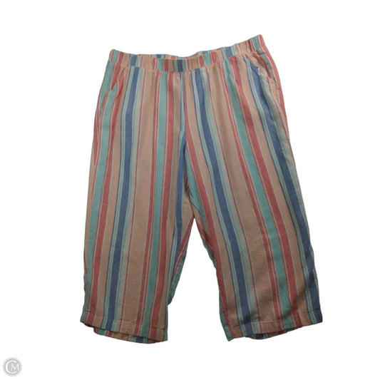 Pants Cropped By Croft And Barrow In Striped Pattern, Size: 18