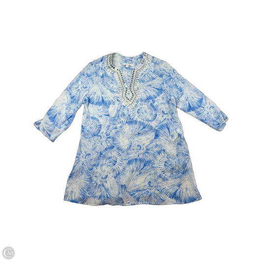 Swimwear Cover-up By Chicos In Blue & White, Size: 8